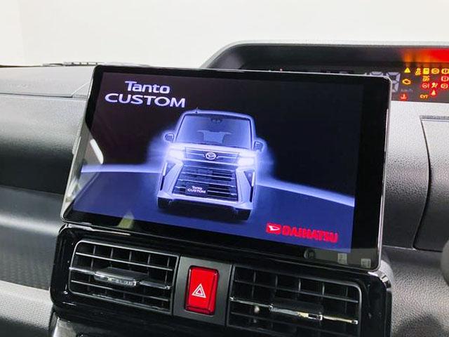 タントカスタムＲＳリミテッド　純正ナビ　Ｂモニタースマートアシスト・ＬＥＤヘッドライト・１５インチアルミホイール・両側パワースライドドア・ＵＳＢソケット・運転席助手席シートヒーター・レザー調Ｘフルファブリックシート・本革巻ステアリングホイール（山梨県）の中古車