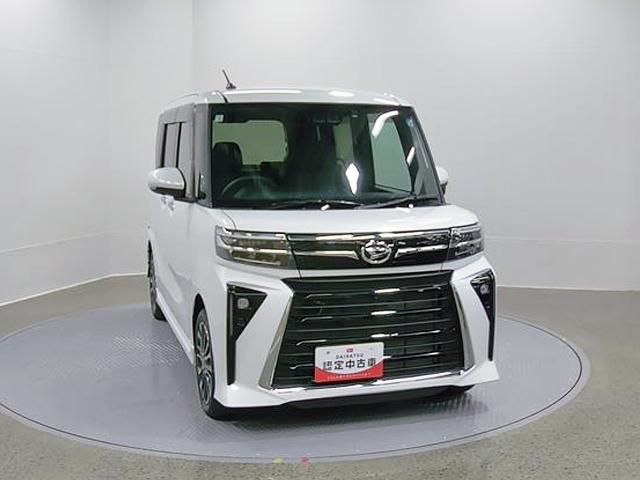 タントカスタムRS 純正ナビ Pモニタースマートアシスト・LEDヘッドライト・15インチアルミホイール・両側パワースライドドア・USBソケット・運転席助手席シートヒーター・レザー調Xフルファブリックシート・本革巻ステアリングホイール(山梨県)の中古車
