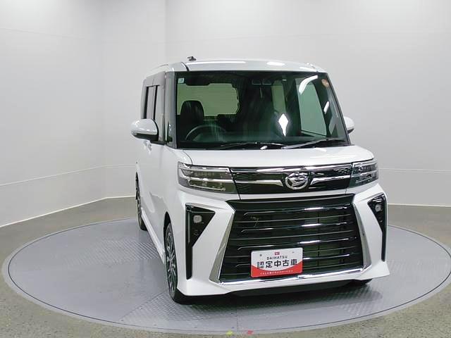 タントカスタムRS 純正ナビ Bモニタースマートアシスト・LEDヘッドライト・15インチアルミホイール・両側パワースライドドア・USBソケット・運転席助手席シートヒーター・レザー調Xフルファブリックシート・本革巻ステアリングホイール(山梨県)の中古車