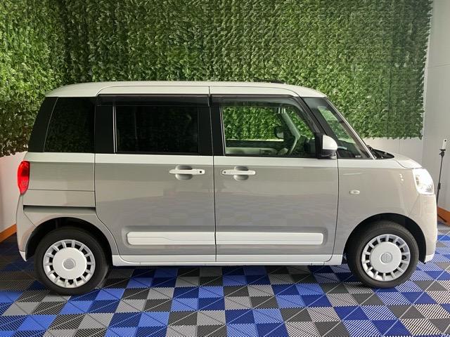 ムーヴキャンバスストライプスG エコアイドル非装着車両側電動スライドドア・プッシュボタンスタート・ステアリングスイッチ・オートエアコン・キーフリーシステム・シートヒーター・全周囲カメラ対応・パワーウィンドウ(佐賀県)の中古車