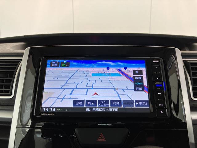 タントカスタムＸ　ＳＡIIIワンオーナー　純正ナビ　バックモニター　左側パワースライドドア　運転席シートヒーター　ベンチシート　純正１４インチアルミホイール　ＬＥＤヘッドランプ　スマアシＩＩＩ　取扱説明書　メンテナンスノート（香川県）の中古車