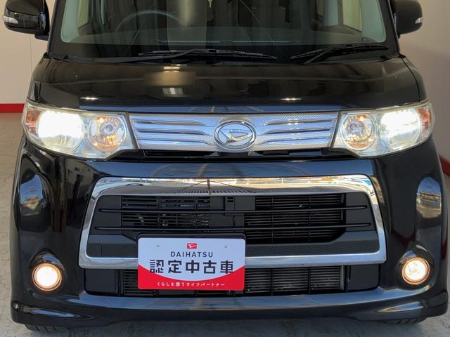 タントカスタムＲＳ　ターボ／社外ナビ／左側パワースライドドアワンオーナー　ターボ　社外ナビ　Ｂｌｕｅｔｏｏｔｈ接続　左側パワースライドドア　ＨＩＤ　電動格納ミラー　純正１５インチアルミホイール　スマートキー　アイドリングストップ　取扱説明書　メンテナンスノート（香川県）の中古車