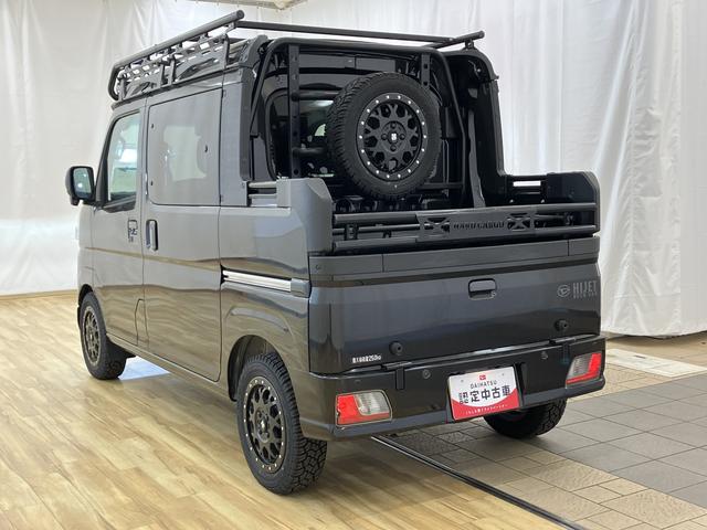 ハイゼットカーゴデッキバンＧ　／ワークキャリア／オーディオレス／キーフリー両側電動スライドドア　電格ミラー　横滑り防止　切り替え４ＷＤ　衝突安全ボディ　キーフリー　オートハイビーム　スマートキー　オートライト　アイドリングストップ　ＡＢＳ　衝突回避支援ブレーキ　車線逸脱警告（富山県）の中古車
