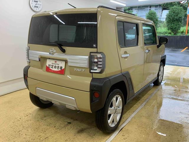 タフト 中古車 Ｇターボ　クロムベンチャー　元社用車　ディスプレイオーディオまごころ保証（納車日から１年・走行距離無制限）付き　スカイフィールトップ　９インチスマホ連携ディスプレイ　バックカメラ　オートエアコン　シートヒーター　キーフリー　衝突被害軽減ブレーキ　アルミホイール