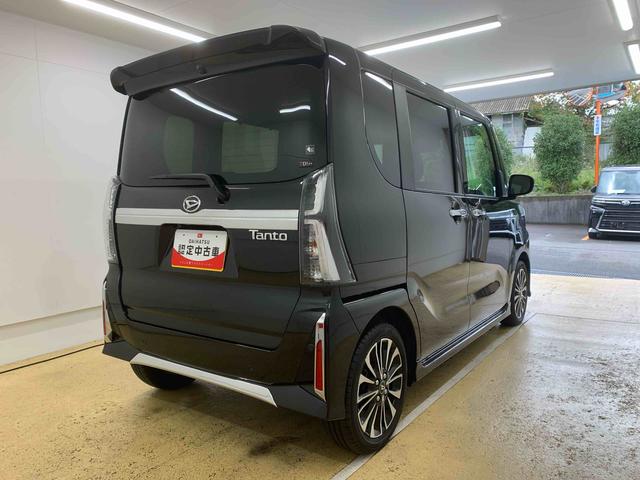 タントカスタムＲＳ　ターボ　９型ディスプレイ　バックモニターまごころ保証（納車日から１年・走行距離無制限）付き　元当社社用車　ターボ　９インチスマホ連携ディスプレイオーディオ　バックカメラ　メッキパック装着　オートエアコン　シートヒーター　キーフリー（静岡県）の中古車