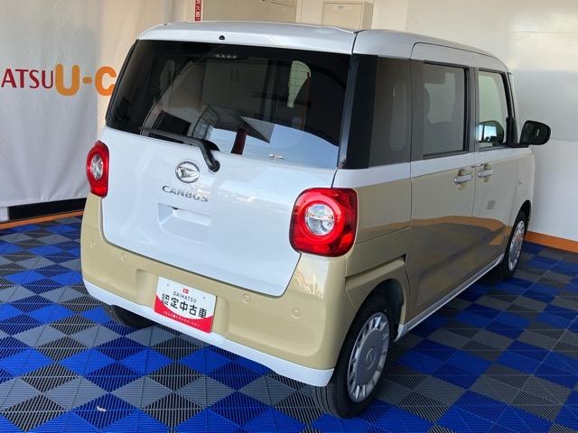 ムーヴキャンバスストライプスＸ　エコアイドル非装着車両側電動スライドドア・プッシュボタンスタート・ステアリングスイッチ・オートエアコン・キーフリーシステム・全周囲カメラ対応・パワーウィンドウ（佐賀県）の中古車