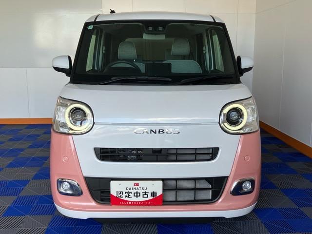 ムーヴキャンバスストライプスＧ両側電動スライドドア・プッシュボタンスタート・ステアリングスイッチ・オートエアコン・キーフリー・コーナーセンサー・ベンチシート・シートヒーター・パワーウィンドウ（佐賀県）の中古車