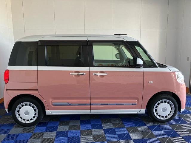 ムーヴキャンバスストライプスＧ両側電動スライドドア・プッシュボタンスタート・ステアリングスイッチ・オートエアコン・キーフリー・コーナーセンサー・ベンチシート・シートヒーター・パワーウィンドウ（佐賀県）の中古車