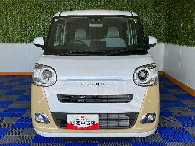 ムーヴキャンバスストライプスＧ両側電動スライドドア・プッシュボタンスタート・ステアリングスイッチ・オートエアコン・キーフリー・コーナーセンサー・ベンチシート・シートヒーター・パワーウィンドウ（佐賀県）の中古車