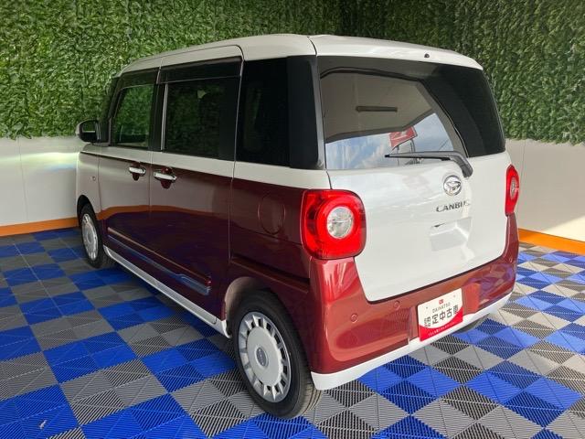 ムーヴキャンバスストライプスＧターボ両側電動スライドドア・ドラレコ・ディスプレイオーディオ・Ｂｌｕｅｔｏｏｔｈ・パノラマモニター・プッシュスタート・ステアリングスイッチ・キーフリー・コーナーセンサー・シートヒーター・パワーウィンドウ（佐賀県）の中古車