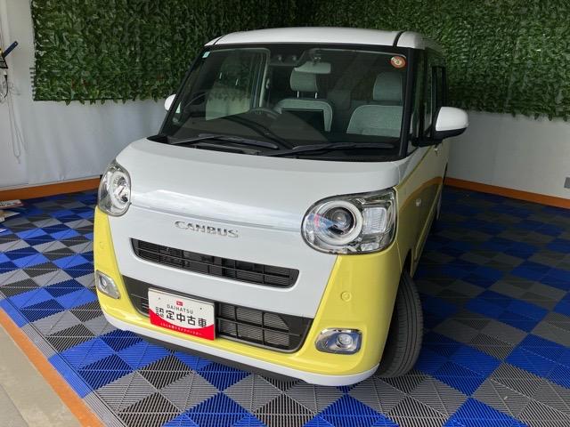 ムーヴキャンバスストライプスＧターボ両側電動スライドドア・ドラレコ・バックモニター・プッシュボタンスタート・ステアリングスイッチ・オートエアコン・キーフリー・ベンチシート・シートヒーター・パワーウィンドウ（佐賀県）の中古車