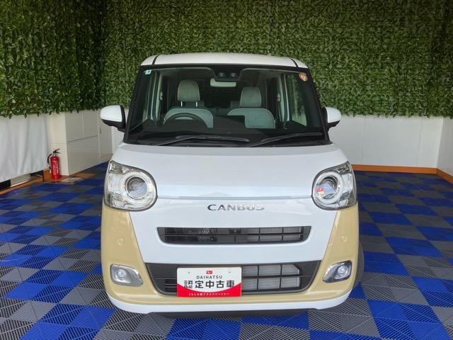 ムーヴキャンバスストライプスG両側電動スライドドア・プッシュボタンスタート・ステアリングスイッチ・オートエアコン・キーフリー・コーナーセンサー・ベンチシート・シートヒーター・パワーウィンドウ(佐賀県)の中古車