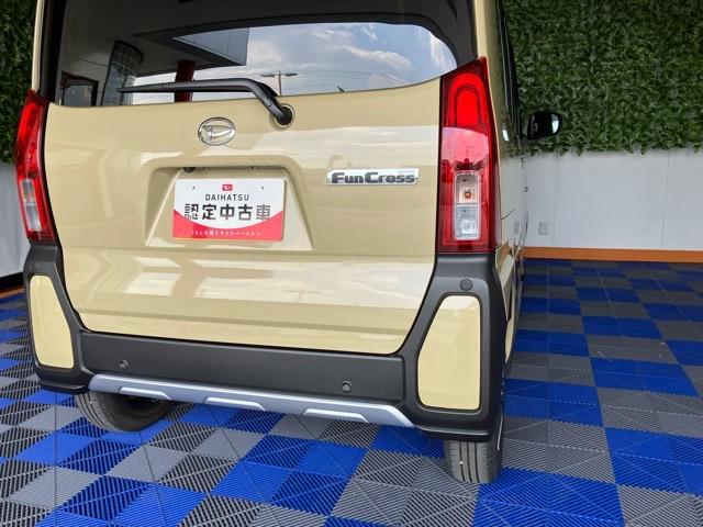 タントファンクロス両側電動スライドドア・コーナーセンサー・プッシュボタンスタート・ステアリングスイッチ・オートエアコン・キーフリー・ベンチシート・シートヒーター・アルミホイール・バックカメラ対応・パワーウィンドウ（佐賀県）の中古車