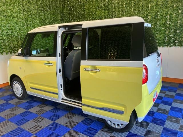 ムーヴキャンバスストライプスG両側電動スライドドア・プッシュボタンスタート・ステアリングスイッチ・オートエアコン・キーフリー・コーナーセンサー・ベンチシート・シートヒーター・パワーウィンドウ(佐賀県)の中古車