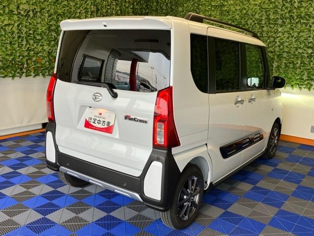 タントファンクロス両側電動スライドドア・コーナーセンサー・プッシュボタンスタート・ステアリングスイッチ・オートエアコン・キーフリー・ベンチシート・シートヒーター・アルミホイール・全周囲カメラ対応・パワーウィンドウ（佐賀県）の中古車