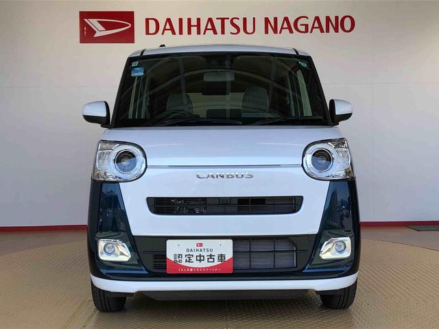 ムーヴキャンバスストライプスＧターボ４ＷＤ　ターボ　　両側電動スライドドア　オートライト　衝突被害軽減システム　横滑り防止機能　シートヒーター　プッシュスタート　スマートキー　オートエアコン　アイドリングストップ　ＡＢＳ（長野県）の中古車