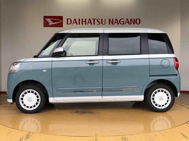 ムーヴキャンバスストライプスＧ４ＷＤ　両側電動スライドドア　オートライト　衝突被害軽減システム　横滑り防止機能　シートヒーター　プッシュスタート　スマートキー　オートエアコン　電動格納ドアミラー　アイドリングストップ　ＡＢＳ（長野県）の中古車