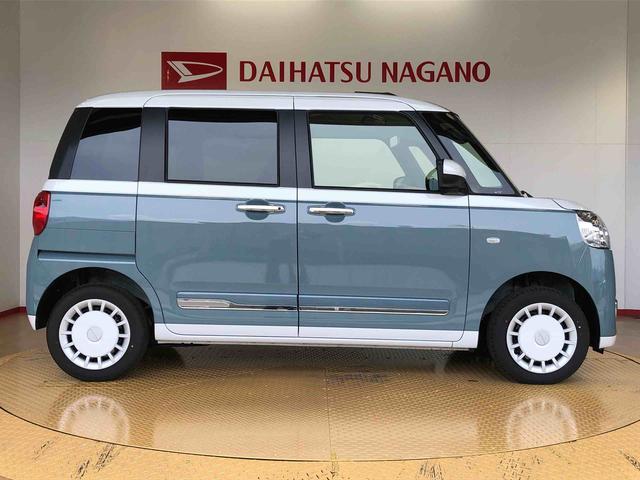 ムーヴキャンバスストライプスGターボ4WD ターボ 両側電動スライドドア オートライト 衝突被害軽減システム 横滑り防止機能 シートヒーター プッシュスタート スマートキー オートエアコン アイドリングストップ ABS(長野県)の中古車
