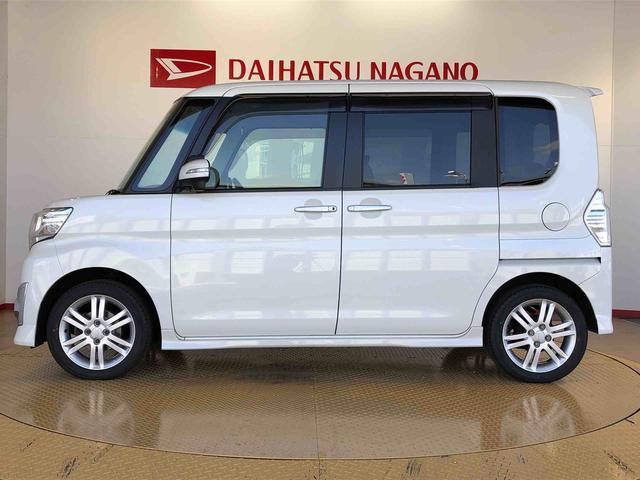 タントカスタムＲＳ　トップエディションＳＡ４ＷＤ　ターボ　両側電動スライドドア　アイドリングストップ　プッシュスタート　スマートキー　衝突被害軽減システム　横滑り防止機能　オートライト　オートエアコン　電動格納ドアミラー　ＡＢＳ（長野県）の中古車
