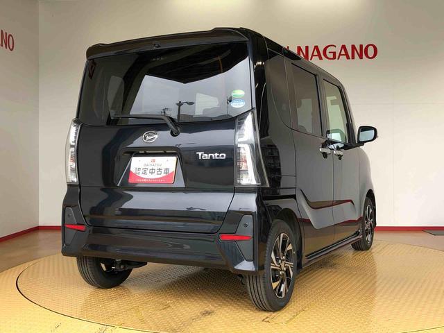 タントカスタムＸ２ＷＤ　　両側電動スライドドア　アイドリングストップ　プッシュスタート　スマートキー　衝突被害軽減システム　横滑り防止機能　オートライト　オートエアコン　ＡＢＳ（長野県）の中古車
