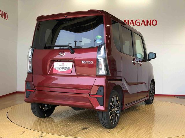 タントカスタムＲＳ４ＷＤ　ターボ　シートヒーター　両側電動スライドドア　アイドリングストップ　プッシュスタート　スマートキー　衝突被害軽減システム　横滑り防止機能　オートライト　オートエアコン　ＡＢＳ（長野県）の中古車