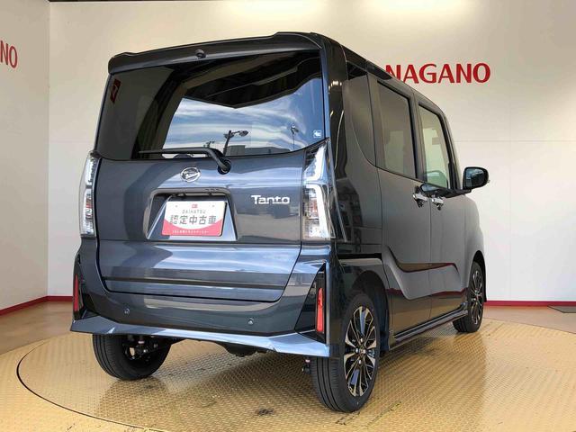 タントカスタムＲＳ４ＷＤ　ターボ　シートヒーター　両側電動スライドドア　アイドリングストップ　プッシュスタート　スマートキー　衝突被害軽減システム　横滑り防止機能　オートライト　オートエアコン　ＡＢＳ（長野県）の中古車