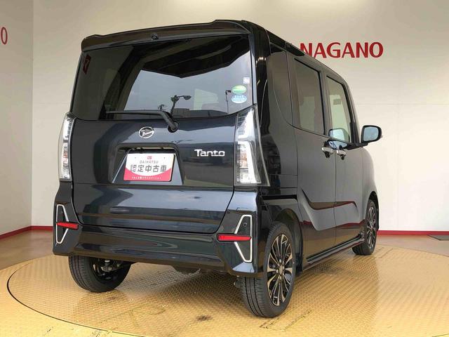 タントカスタムＲＳ４ＷＤ　ターボ　シートヒーター　両側電動スライドドア　アイドリングストップ　プッシュスタート　スマートキー　衝突被害軽減システム　横滑り防止機能　オートライト　オートエアコン　ＡＢＳ（長野県）の中古車