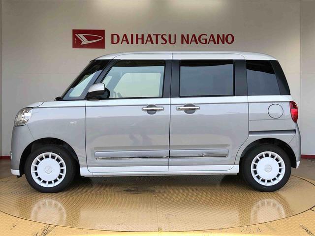 ムーヴキャンバスストライプスＧ２ＷＤ　両側電動スライドドア　オートライト　衝突被害軽減システム　横滑り防止機能　プッシュスタート　スマートキー　オートエアコン　電動格納ドアミラー　アイドリングストップ　ＡＢＳ（長野県）の中古車