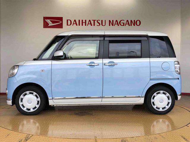 ムーヴキャンバスＧメイクアップ　ＳＡII４ＷＤ　両側電動スライドドア　オートライト　衝突被害軽減システム　横滑り防止機能　プッシュスタート　スマートキー　オートエアコン　パワーウインドウ　電動格納ドアミラー　アイドリングストップ　ＡＢＳ（長野県）の中古車