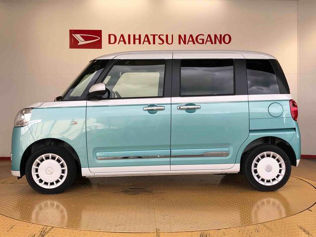 ムーヴキャンバスストライプスＧ４ＷＤ　両側電動スライドドア　オートライト　衝突被害軽減システム　横滑り防止機能　シートヒーター　プッシュスタート　スマートキー　オートエアコン　電動格納ドアミラー　アイドリングストップ　ＡＢＳ（長野県）の中古車