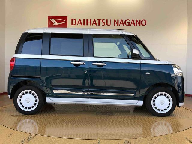 ムーヴキャンバスストライプスＧターボ４ＷＤ　ターボ　　両側電動スライドドア　オートライト　衝突被害軽減システム　横滑り防止機能　シートヒーター　プッシュスタート　スマートキー　オートエアコン　アイドリングストップ　ＡＢＳ（長野県）の中古車