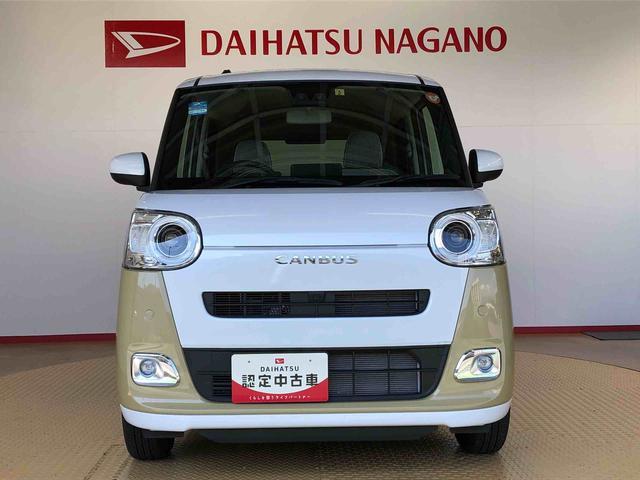 ムーヴキャンバスストライプスＧ４ＷＤ　両側電動スライドドア　オートライト　衝突被害軽減システム　横滑り防止機能　シートヒーター　プッシュスタート　スマートキー　オートエアコン　電動格納ドアミラー　アイドリングストップ　ＡＢＳ（長野県）の中古車