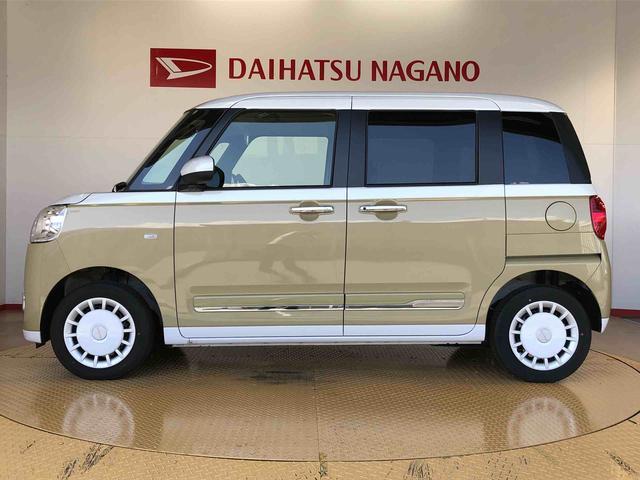 ムーヴキャンバスストライプスＧ４ＷＤ　両側電動スライドドア　オートライト　衝突被害軽減システム　横滑り防止機能　シートヒーター　プッシュスタート　スマートキー　オートエアコン　電動格納ドアミラー　アイドリングストップ　ＡＢＳ（長野県）の中古車