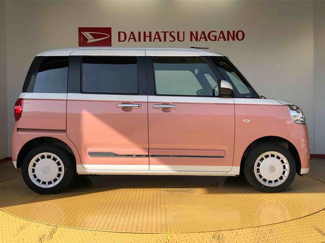 ムーヴキャンバスストライプスＧターボ４ＷＤ　ターボ　　両側電動スライドドア　オートライト　衝突被害軽減システム　横滑り防止機能　シートヒーター　プッシュスタート　スマートキー　オートエアコン　アイドリングストップ　ＡＢＳ（長野県）の中古車