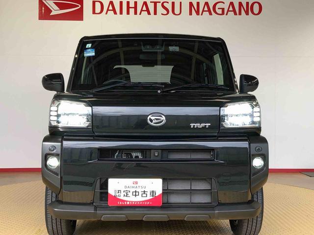 タフトGターボ2WD ターボ スカイルーフ プッシュスタート スマートキー オートライト オートエアコン 電動パーキングブレーキ 衝突被害軽減システム 横滑り防止機能 シートヒーター 新品ナビ(長野県)の中古車