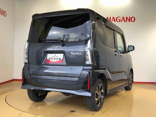 タントカスタムＸ４ＷＤ　シートヒーター　両側電動スライドドア　アイドリングストップ　プッシュスタート　スマートキー　衝突被害軽減システム　横滑り防止機能　オートライト　オートエアコン　ＡＢＳ（長野県）の中古車
