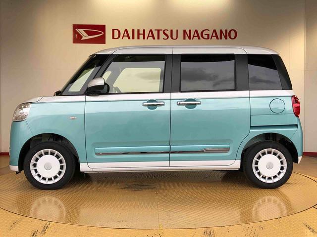 ムーヴキャンバスストライプスＧ４ＷＤ　両側電動スライドドア　オートライト　衝突被害軽減システム　横滑り防止機能　シートヒーター　プッシュスタート　スマートキー　オートエアコン　電動格納ドアミラー　アイドリングストップ　ＡＢＳ（長野県）の中古車