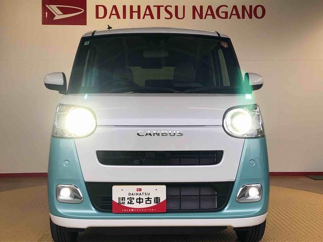 ムーヴキャンバスストライプスＧ４ＷＤ　両側電動スライドドア　オートライト　衝突被害軽減システム　横滑り防止機能　シートヒーター　プッシュスタート　スマートキー　オートエアコン　電動格納ドアミラー　アイドリングストップ　ＡＢＳ（長野県）の中古車