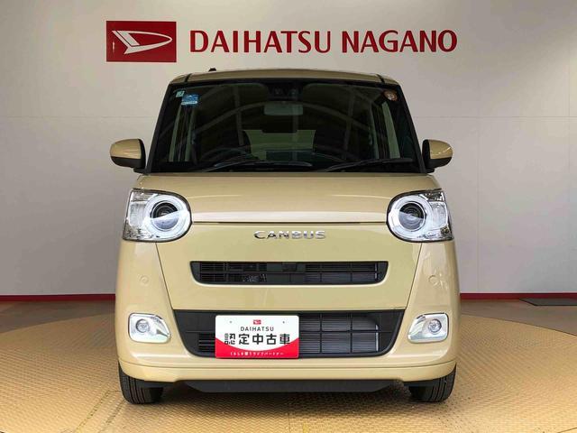 ムーヴキャンバスセオリーＧ２ＷＤ　両側電動スライドドア　オートライト　衝突被害軽減システム　横滑り防止機能　プッシュスタート　スマートキー　オートエアコン　電動格納ドアミラー　アイドリングストップ　ＡＢＳ（長野県）の中古車