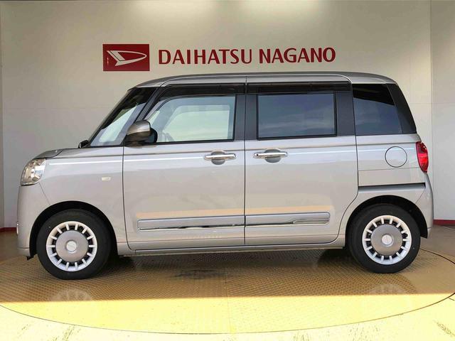 ムーヴキャンバスセオリーＧターボ２ＷＤ　ターボ　両側電動スライドドア　オートライト　衝突被害軽減システム　横滑り防止装置　プッシュスタート　スマートキー　オートエアコン　電動格納ドアミラー　アイドリングストップ　ＡＢＳ（長野県）の中古車