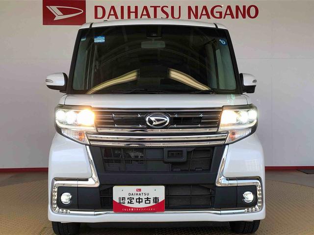 タントカスタムＲＳ　トップエディションＳＡII４ＷＤ　ターボ　両側電動スライドドア　アイドリングストップ　プッシュスタート　スマートキー　衝突被害軽減システム　横滑り防止機能　オートライト　オートエアコン　電動格納ドアミラー　ＡＢＳ（長野県）の中古車