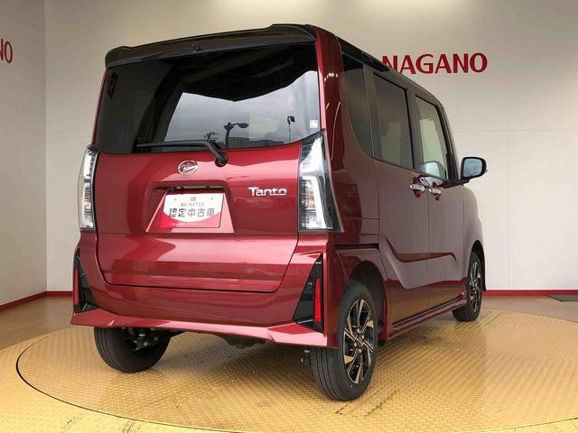 タントカスタムＸ４ＷＤ　シートヒーター　両側電動スライドドア　アイドリングストップ　プッシュスタート　スマートキー　衝突被害軽減システム　横滑り防止機能　オートライト　オートエアコン　ＡＢＳ（長野県）の中古車