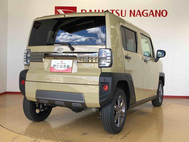 タフトGターボ ダーククロムベンチャー4WD ターボ スカイルーフ プッシュスタート スマートキー オートライト オートエアコン 電動パーキングブレーキ 衝突被害軽減システム 横滑り防止機能 アイドリングストップ シートヒーター ABS(長野県)の中古車