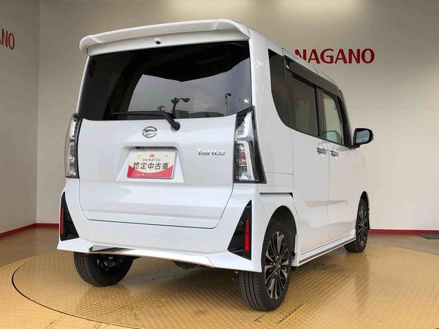 タントカスタムＲＳ４ＷＤ　ターボ　シートヒーター　両側電動スライドドア　アイドリングストップ　プッシュスタート　スマートキー　衝突被害軽減システム　横滑り防止機能　オートライト　オートエアコン　ＡＢＳ（長野県）の中古車