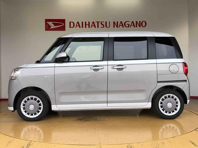 ムーヴキャンバスストライプスＸ２ＷＤ　両側電動スライドドア　オートライト　衝突被害軽減システム　横滑り防止機能　プッシュスタート　スマートキー　オートエアコン　電動格納ドアミラー　アイドリングストップ　ＡＢＳ（長野県）の中古車