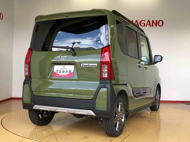 タントファンクロスターボ4WD ターボ シートヒーター 両側電動スライドドア アイドリングストップ プッシュスタート スマートキー 衝突被害軽減システム 横滑り防止機能 オートライト オートエアコン ABS(長野県)の中古車
