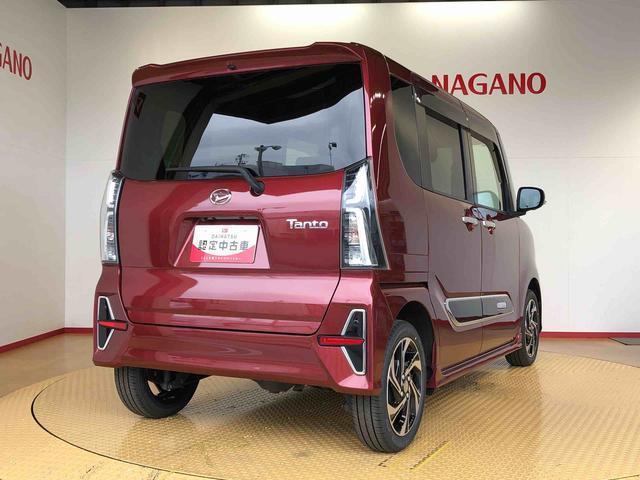 タントカスタムRSスタイルセレクション4WD ターボ シートヒーター 両側電動スライドドア アイドリングストップ プッシュスタート スマートキー 衝突被害軽減システム 横滑り防止機能 オートライト オートエアコン ABS(長野県)の中古車