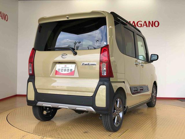 タントファンクロスターボ4WD ターボ シートヒーター 両側電動スライドドア アイドリングストップ プッシュスタート スマートキー 衝突被害軽減システム 横滑り防止機能 オートライト オートエアコン ABS(長野県)の中古車
