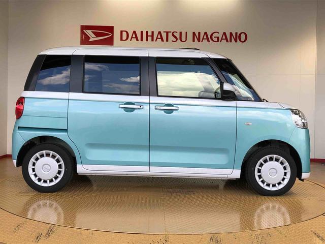 ムーヴキャンバスストライプスX2WD 両側電動スライドドア オートライト 衝突被害軽減システム 横滑り防止機能 プッシュスタート スマートキー オートエアコン 電動格納ドアミラー アイドリングストップ ABS(長野県)の中古車