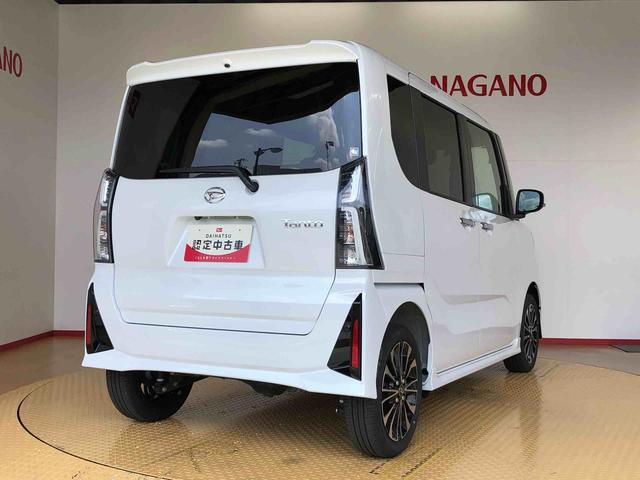 タントカスタムＲＳ４ＷＤ　ターボ　シートヒーター　両側電動スライドドア　アイドリングストップ　プッシュスタート　スマートキー　衝突被害軽減システム　横滑り防止機能　オートライト　オートエアコン　ＡＢＳ（長野県）の中古車